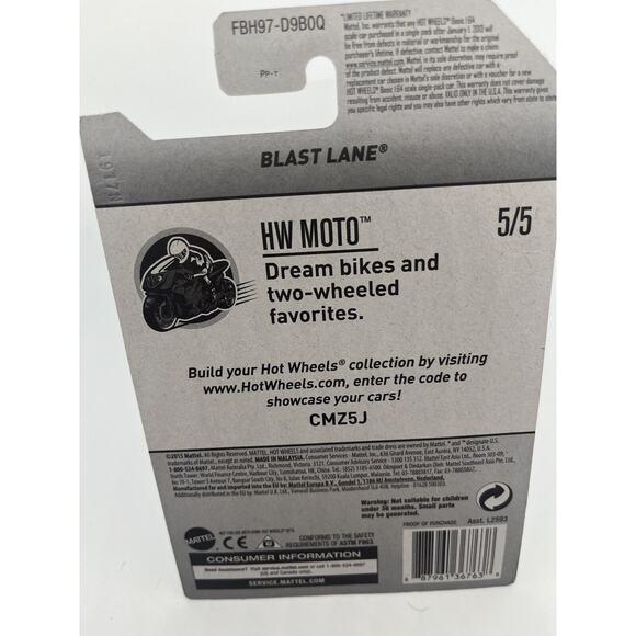 2017 Mattel Hot Wheels Walmart Exclusive Zamac #16 HW Moto 5/5 Blast Lane - Picture 3 of 3